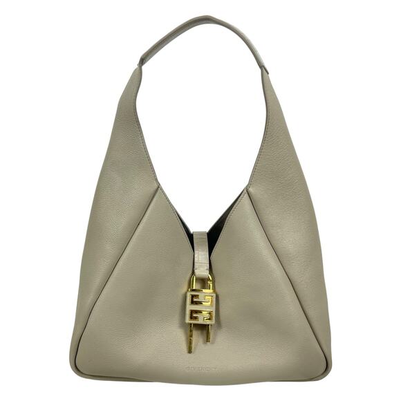 Givenchy Mediuum G Padlock Leather Hobo Bag Natural Beige Gold - Picture 3 of 16